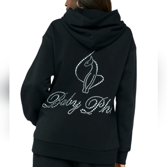 Baby Phat Forever 21  Rhinestone Hoodie Black  Small - Picture 2 of 14